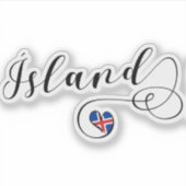 Ísland Island Herzenflagge Aufkleber (Vorderseite)