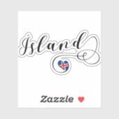Ísland Island Herzenflagge Aufkleber (Blatt)