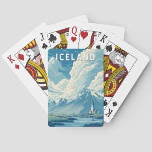 Island Island Illustration Reisekunst Vintage Spielkarten