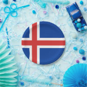 Island (isländische Flagge) Pappteller (Party)