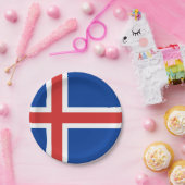 Island (isländische Flagge) Pappteller (Party)