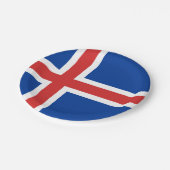 Island (isländische Flagge) Pappteller (Schrägansicht)