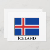 Island (isländische Flagge) Postkarte (Vorne/Hinten)