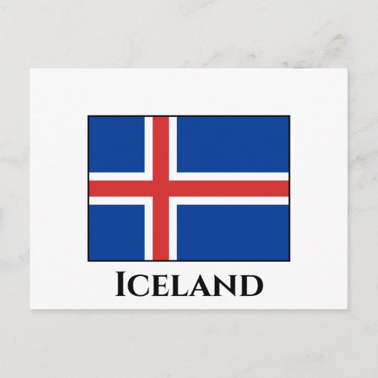 Island (isländische Flagge) Postkarte (Vorderseite)