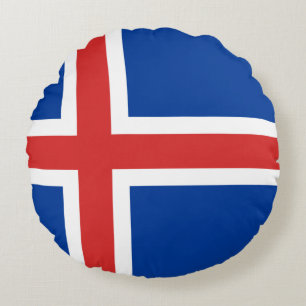 Island (isländische Flagge) Rundes Kissen