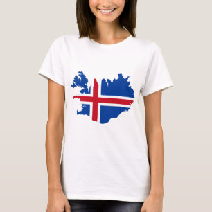 Island IST Ísland Flaggenkarte T-Shirt