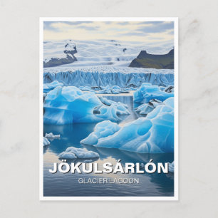 Island Jökulsárlón Glacier Lagoon Travel Postkarte