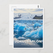 Island Jökulsárlón Glacier Lagoon Travel Postkarte (Vorne/Hinten)