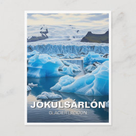 Island Jökulsárlón Glacier Lagoon Travel Postkarte