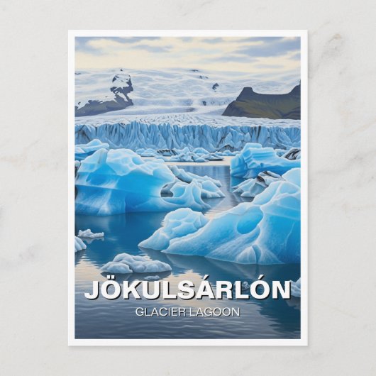 Island Jökulsárlón Glacier Lagoon Travel Postkarte (Vorderseite)