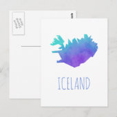 Island-Karte Postkarte (Vorne/Hinten)