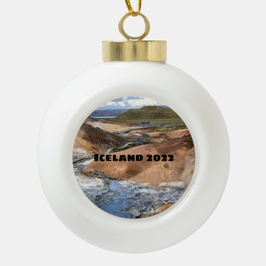 Island - Keramik Kugel-Ornament (Vorderseite)