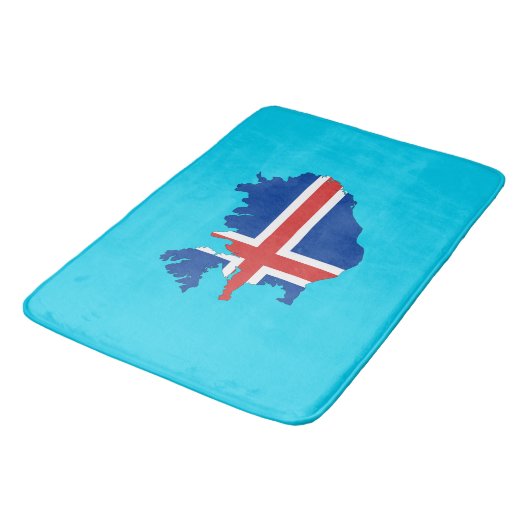 Island-Landesflagge Badematte (Schrägansicht)