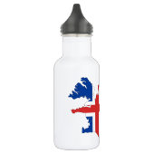 Island-Landesflagge Edelstahlflasche (Links)