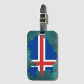Island-Landesflagge Gepäckanhänger (Vorderseite Vertikal)