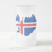Island-Landesflagge Mattglas Bierglas (Mittel)