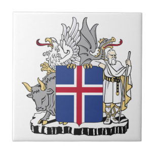 Island Landeswappen Symbol Emblem Flagge Fliese