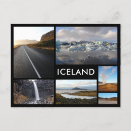Island-Landschaften mit mehreren Foto-Bildersammlu Postkarte