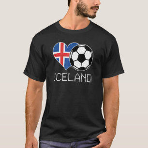 Island Liebe der isländischen Fußballflagge Land P T-Shirt
