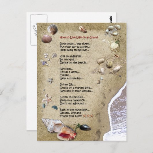 Island Life Postkarte (Vorne/Hinten)