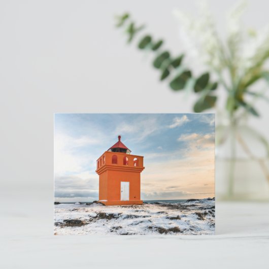 Island Lighthouse Postkarte (Stehend Vorderseite)