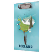 Island Map Illustration Reiseplakat. Klemmbrett (Links)
