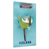 Island Map Illustration Reiseplakat. Klemmbrett (Rechts)