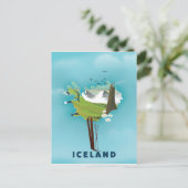Island Map Illustration Reiseplakat. Postkarte (Stehend Vorderseite)