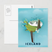 Island Map Illustration Reiseplakat. Postkarte (Vorne/Hinten)