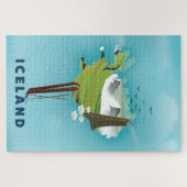 Island Map Illustration Reiseplakat. Puzzle (Horizontal)