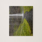 Island. Menschen auf dem Weg hinter Seljalandsfoss Puzzle (Vertikal)