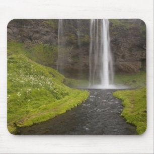 Island. Menschen auf einem Weg hinter dem Seljalan Mousepad