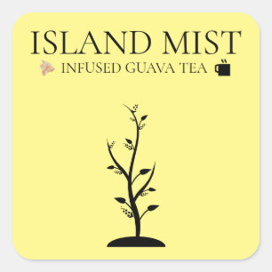 ISLAND MIST INFUSIONIERTE GUAVA TEA QUADRATISCHER AUFKLEBER