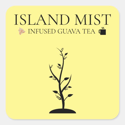 ISLAND MIST INFUSIONIERTE GUAVA TEA QUADRATISCHER AUFKLEBER (Vorderseite)