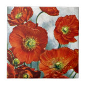 Island-Mohnblumen-Illustration 1922 Fliese (Vorderseite)
