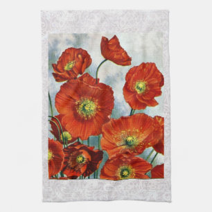 Island-Mohnblumen-Illustration 1922 Handtuch