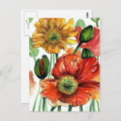 Island-Mohnblumen Postkarte (Vorne/Hinten)