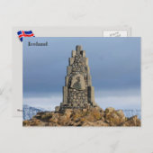 Island, Monument Stephan Stephansson, Vatnsskard Postkarte (Vorne/Hinten)