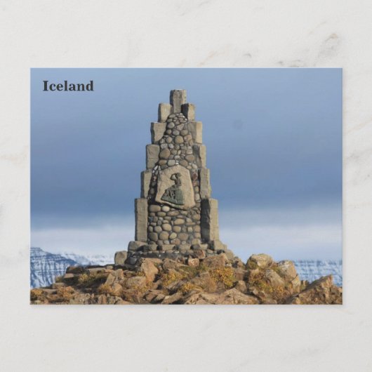 Island, Monument Stephan Stephansson, Vatnsskard Postkarte (Vorderseite)