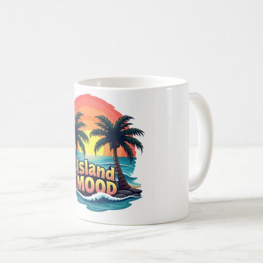 Island Mood Sunset Palm Tasse (VorderseiteRechts)