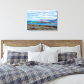Island Morgenlandschaft mit Bauernhöfen im Fjord Leinwanddruck (Insitu (Schlafzimmer))
