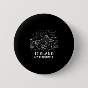 Island Mt Kirkjufell Wandern Aurora Borealis Souve Button