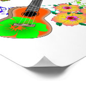 Island Music Ukulele Aloha Poster (Ecke)
