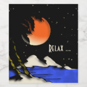 Island Night Design Relax Weinetikett (Einzelnes Label)