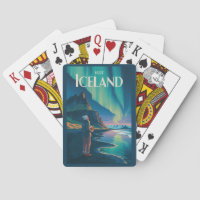 Island Nordlichter Illustration Reise Kunst Vi