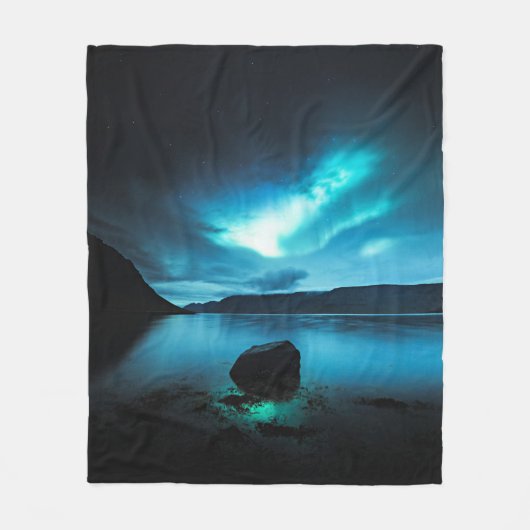 Island - Nordlichter in Westfjordland, Island Fleecedecke (Vorderseite)