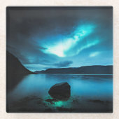 Island - Nordlichter in Westfjordland, Island Glasuntersetzer (Vorderseite)