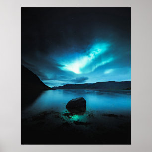 Island - Nordlichter in Westfjordland, Island Poster