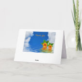 Island Ocean Orange Blume Danke, dass Sie persönli Karte (Rückseite)