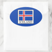 Island Ovaler Aufkleber (Tasche)
